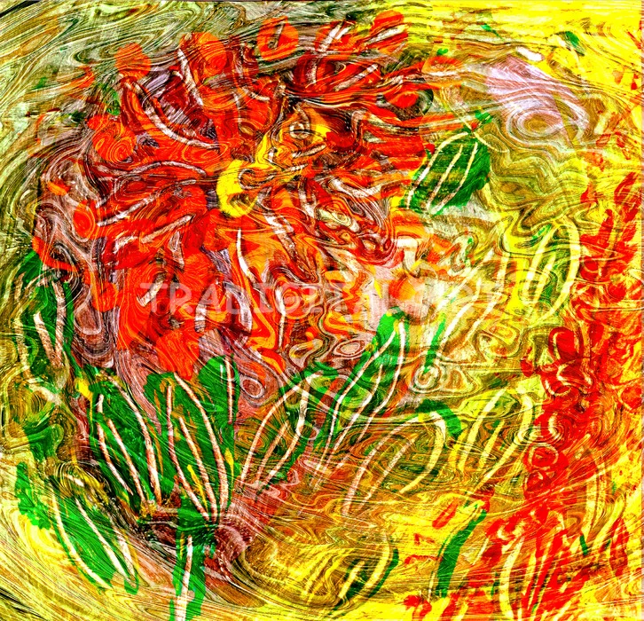 Orange Flower Energy Abstraction Art