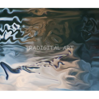 Abstract Sunset Reflections on Silky Pond Water - Digital Art