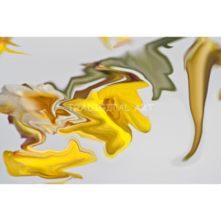 Abstract Yellow Contrasts on White Background Digital Art