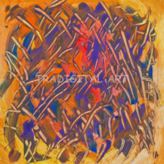 Purple and Orange Shades Tradigital Art Abstraction