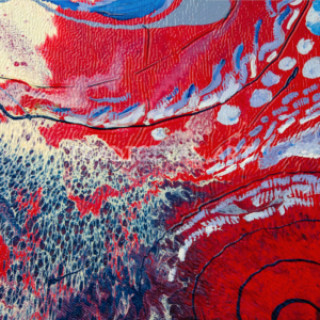 Red Mottled Flow Abstraction Digital Art